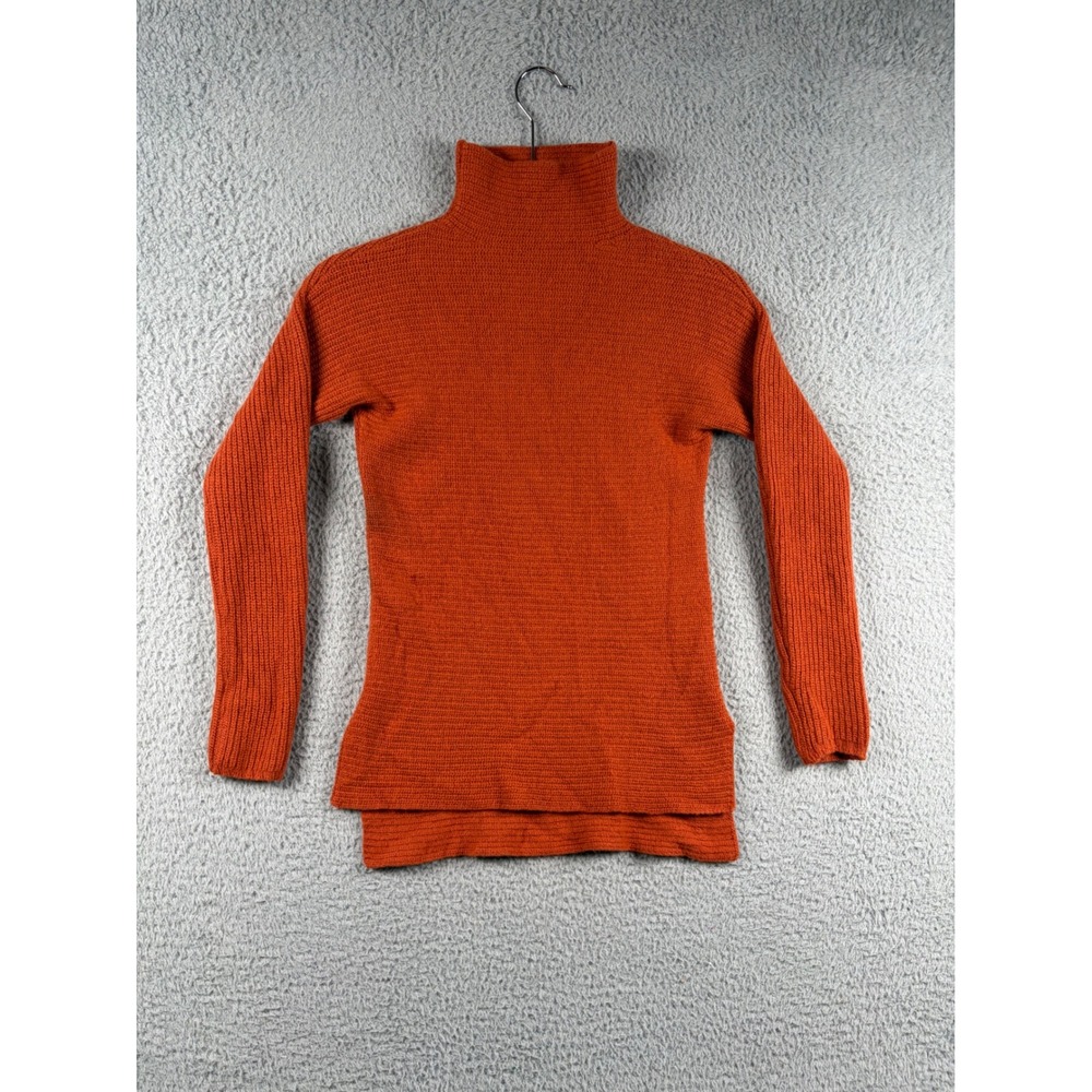 Bartolini Italy Wool Cashmere Blend Turtleneck Knit Sweater Orange XS Ribbed